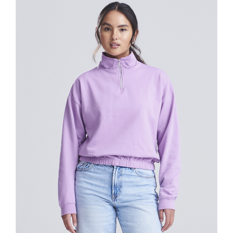 AWDis Ladies Cropped 1/4 Zip Sweatshirt Thumbnail