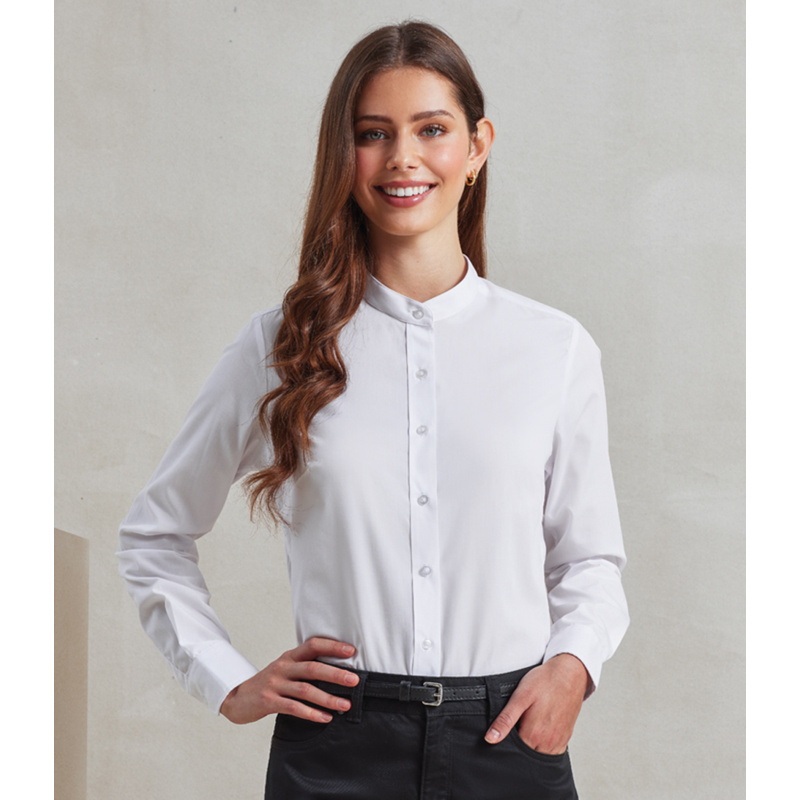 Premier Ladies Banded Collar Grandad Shirt Thumbnail