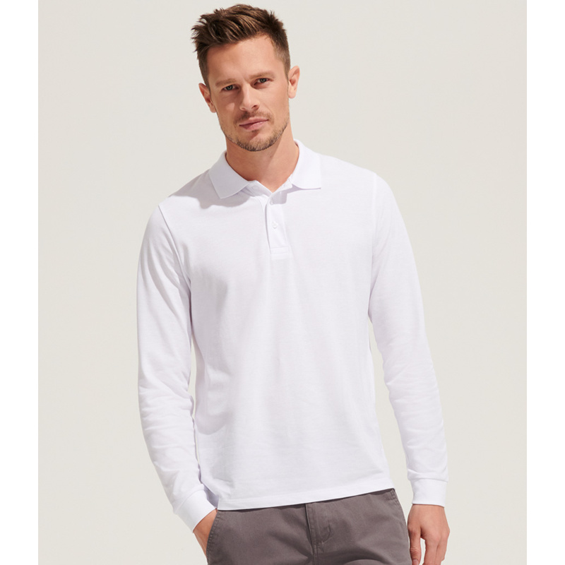 SOL'S Unisex Prime Long Sleeve Piqué Polo Shirt Thumbnail