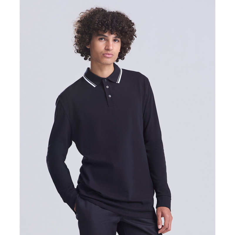 Long sleeve tipped 100 polo Thumbnail