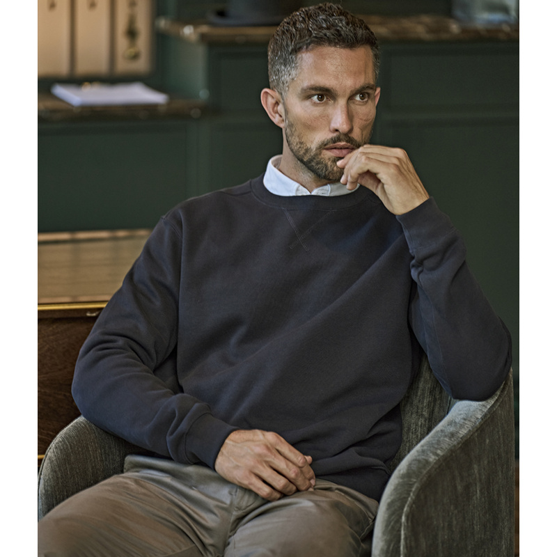 Tee Jays Ribbed Interlock Crew Neck Sweatshirt Thumbnail