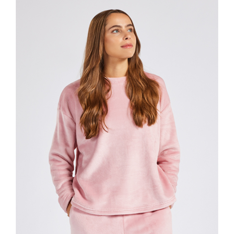 Brand Lab Ladies Plush Fleece Crew Neck Sweatshirt Thumbnail