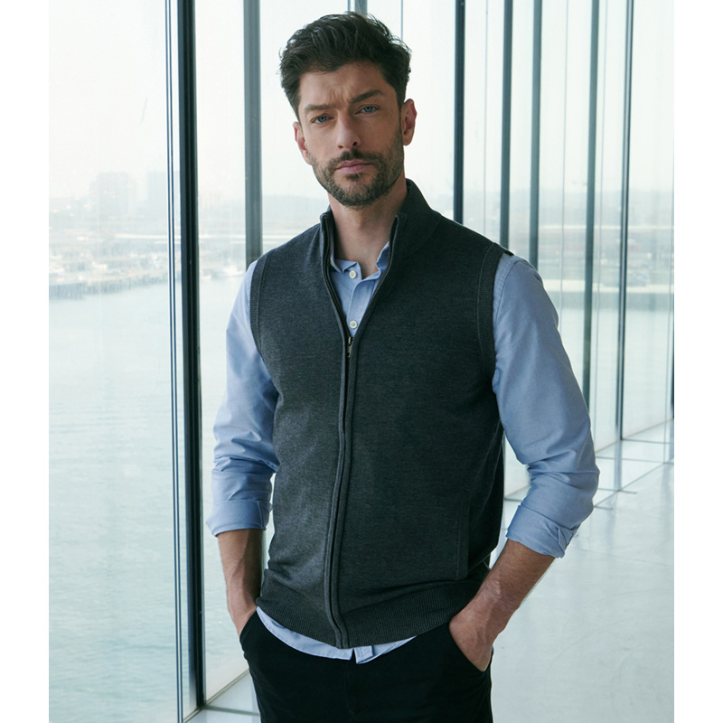 Henbury Sleeveless Zip Through Jumper Thumbnail