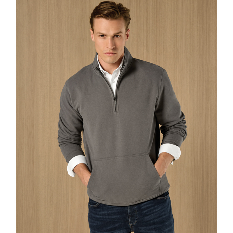 Kustom Kit Regular Fit 1/4 Zip Piqué Sweatshirt Thumbnail