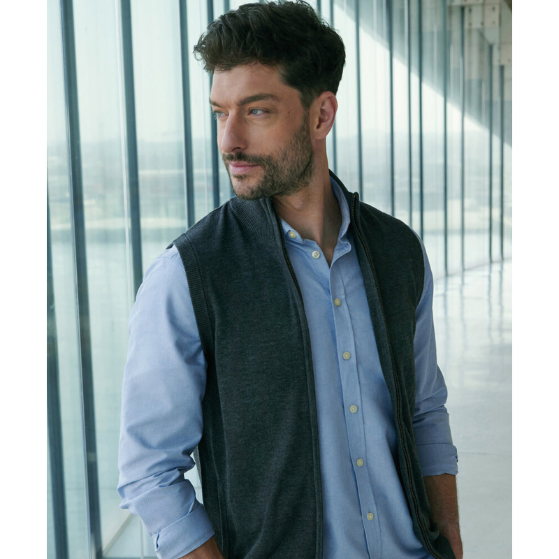 Sleeveless zip-through jumper Thumbnail