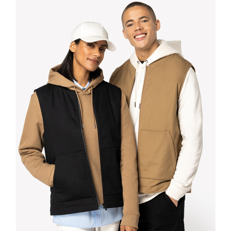 Native Spirit Unisex Twill Bodywarmer with Varsity Collar Thumbnail