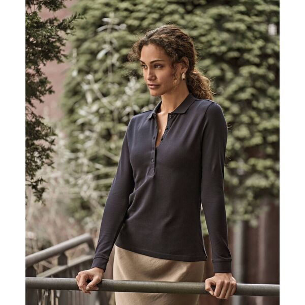 Women’s luxury stretch long sleeve polo (146) Thumbnail