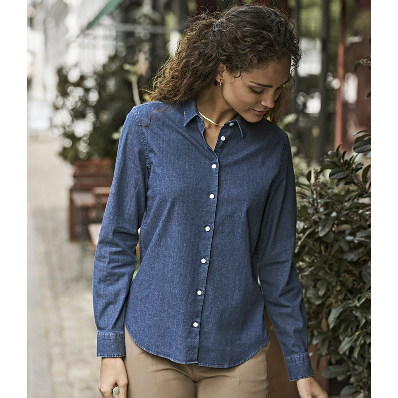 Tee Jays Ladies Denim Shirt Thumbnail