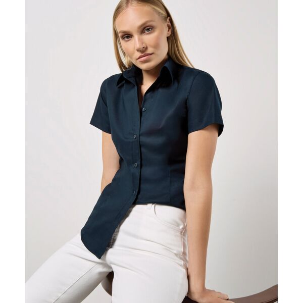 Women's workplace Oxford blouse short-sleeved (tailored fit) Thumbnail