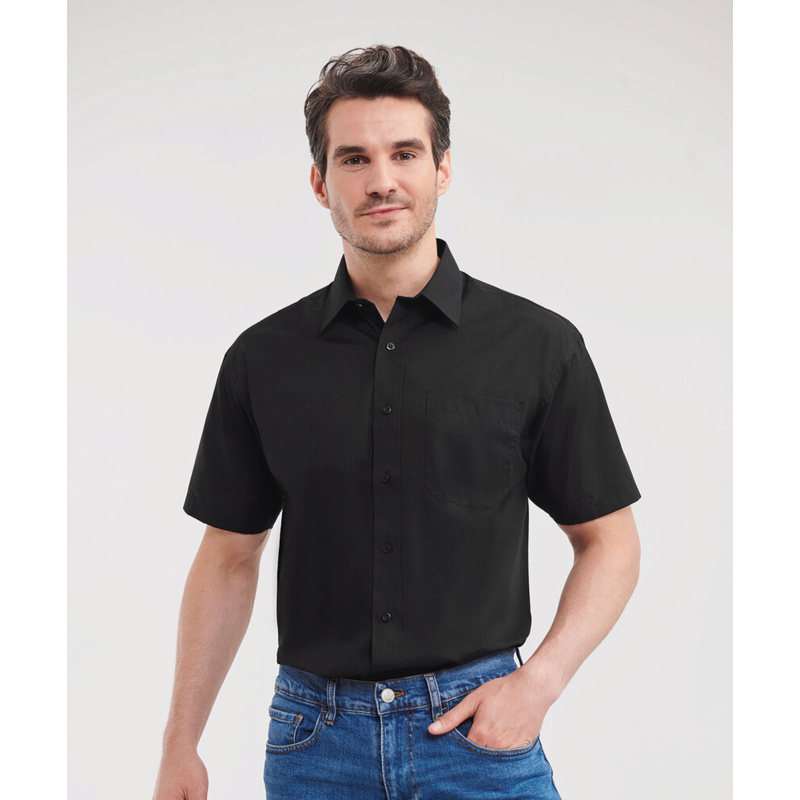 Short sleeve polycotton easycare poplin shirt Thumbnail