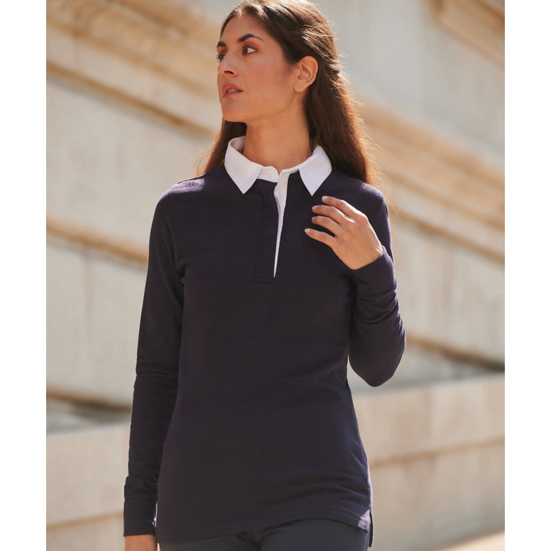 Women's long sleeve plain rugby shirt Thumbnail