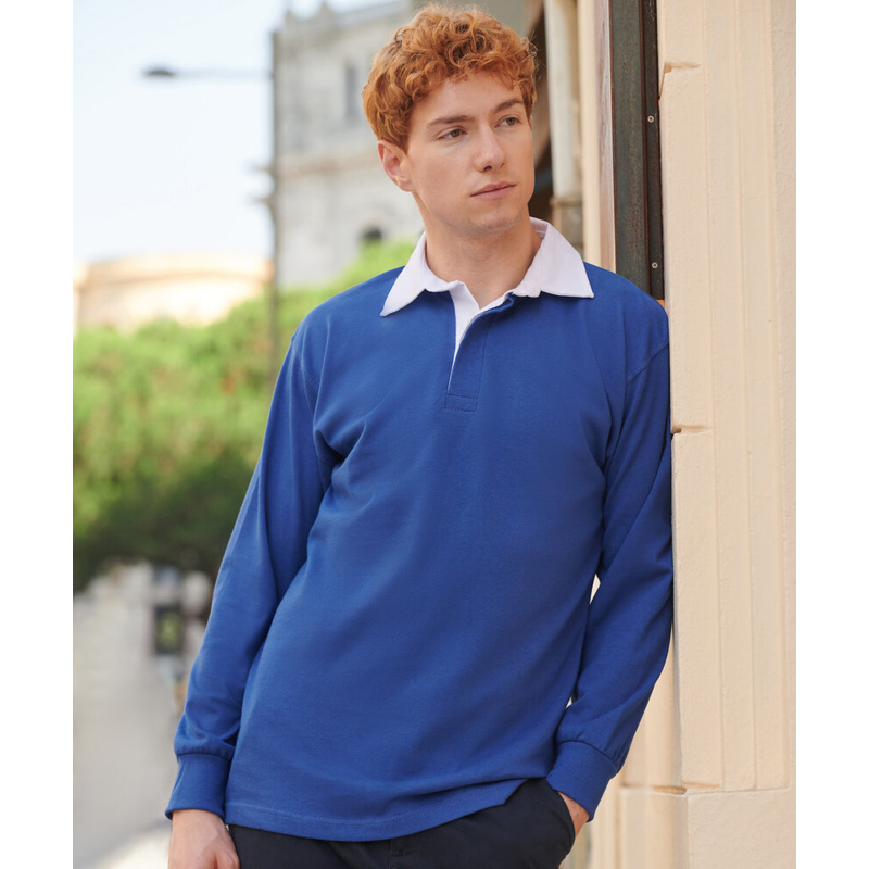 Long sleeve plain rugby shirt Thumbnail
