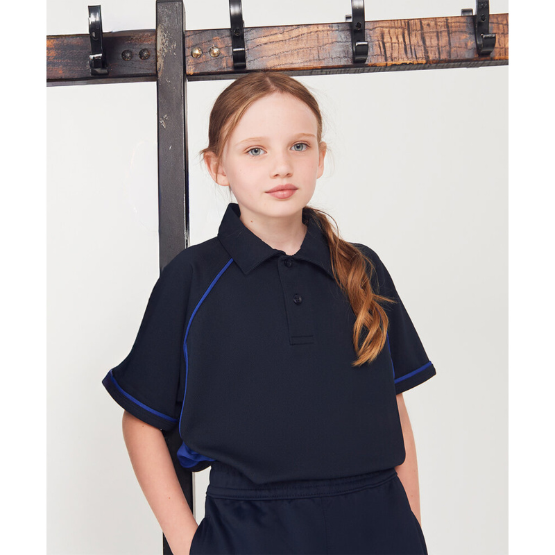 Kids piped performance polo Thumbnail