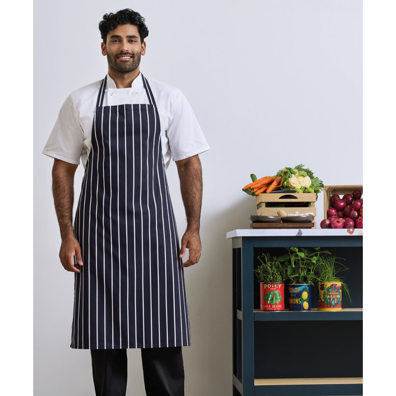 Striped bib apron Thumbnail