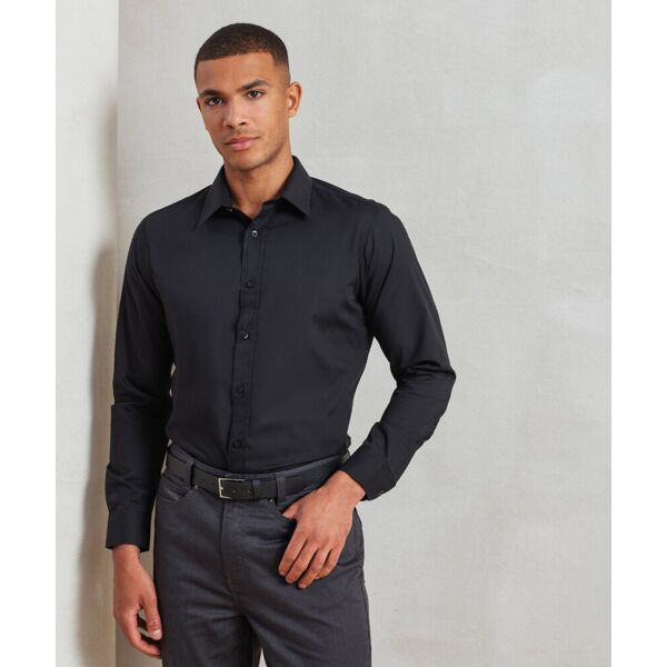 Poplin fitted long sleeve shirt Thumbnail