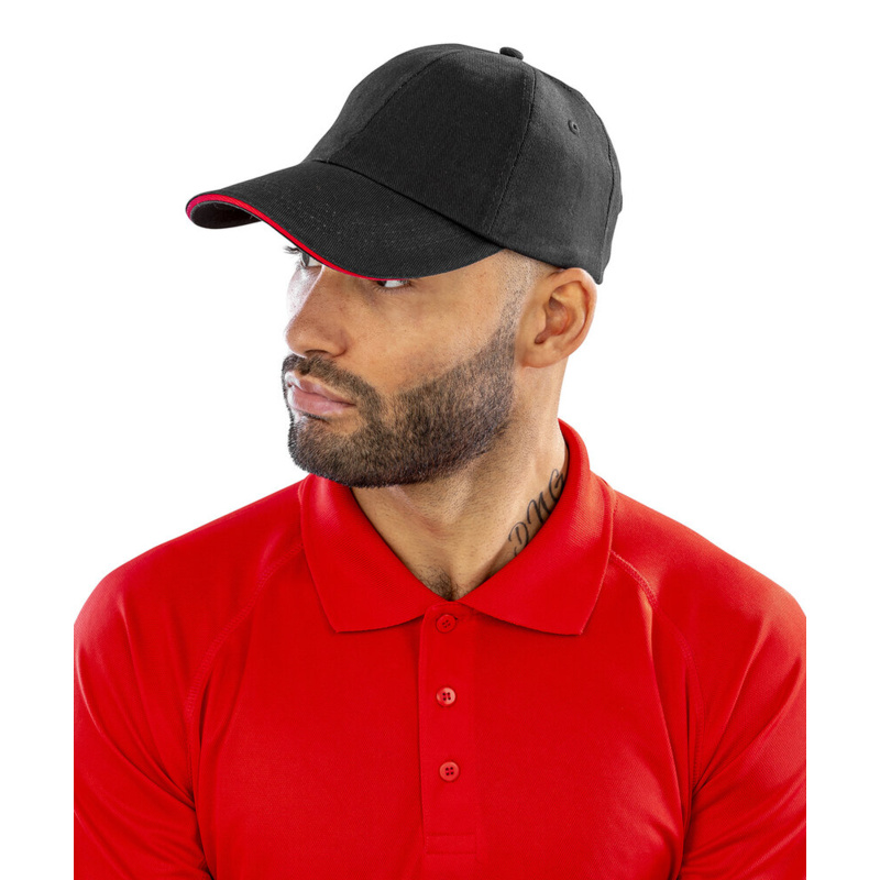 Brushed coton printers/embroiderers cap with sandwich peak Thumbnail