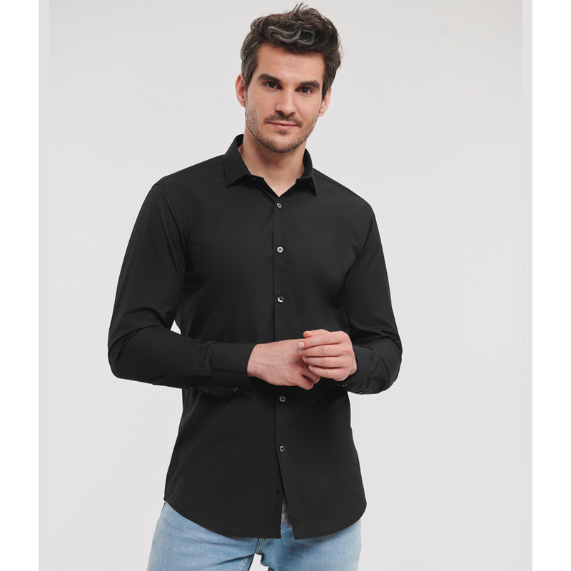 Russell Athletic Collection Long Sleeve Ultimate Stretch Shirt Thumbnail