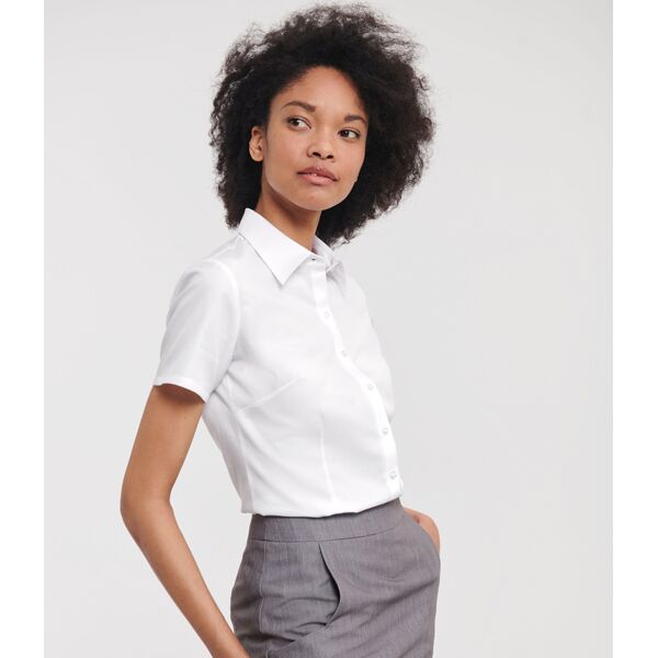 Russell Athletic Collection Ladies Short Sleeve Herringbone Shirt Thumbnail