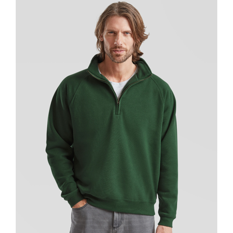 Fruit of the Loom Premium Zip Neck Sweatshirt Thumbnail