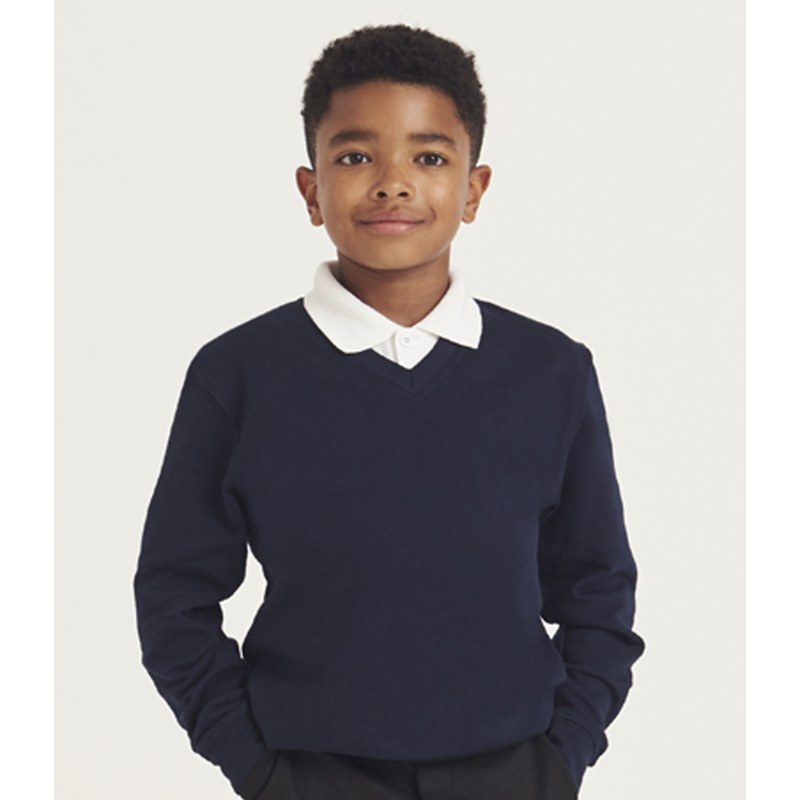 AWDis Academy Kids V Neck Sweatshirt Thumbnail