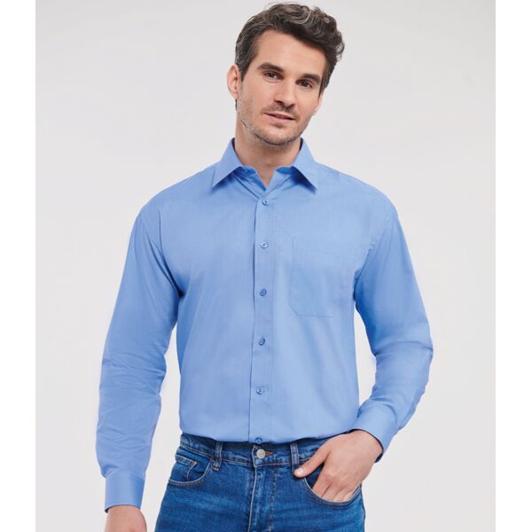 Russell Athletic Collection Long Sleeve Easy Care Poplin Shirt Thumbnail
