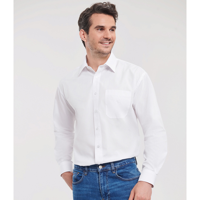 Russell Athletic Collection Long Sleeve Easy Care Poplin Shirt Thumbnail