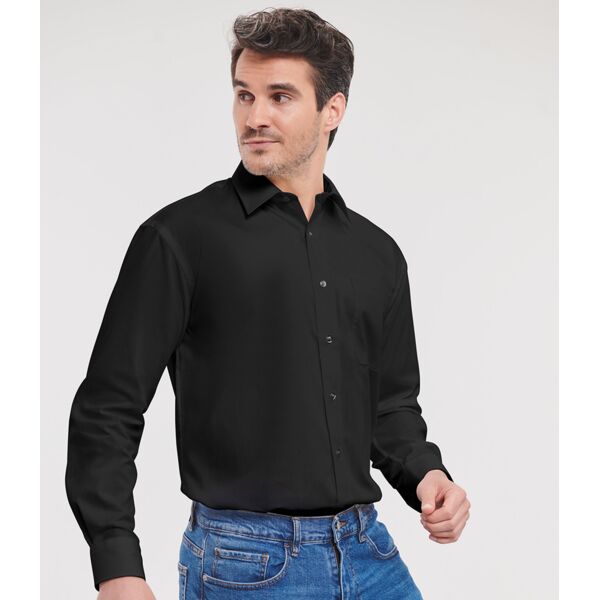 Russell Athletic Collection Long Sleeve Easy Care Cotton Poplin Shirt Thumbnail