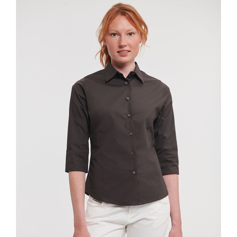 Russell Athletic Collection Ladies 3/4 Sleeve Easy Care Fitted Shirt Thumbnail