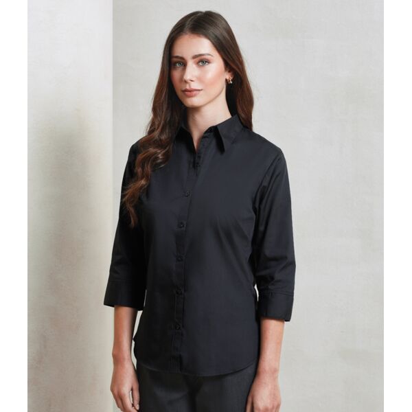 Premier Ladies 3/4 Sleeve Poplin Blouse Thumbnail