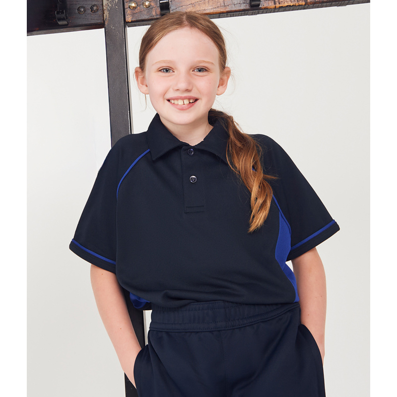 Finden + Hales Kids Performance Piped Polo Shirt Thumbnail