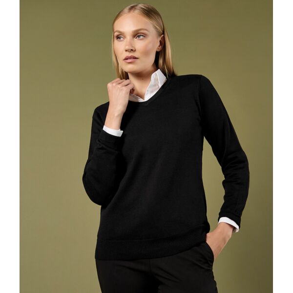 Kustom Kit Ladies Arundel Cotton Acrylic V Neck Sweater Thumbnail