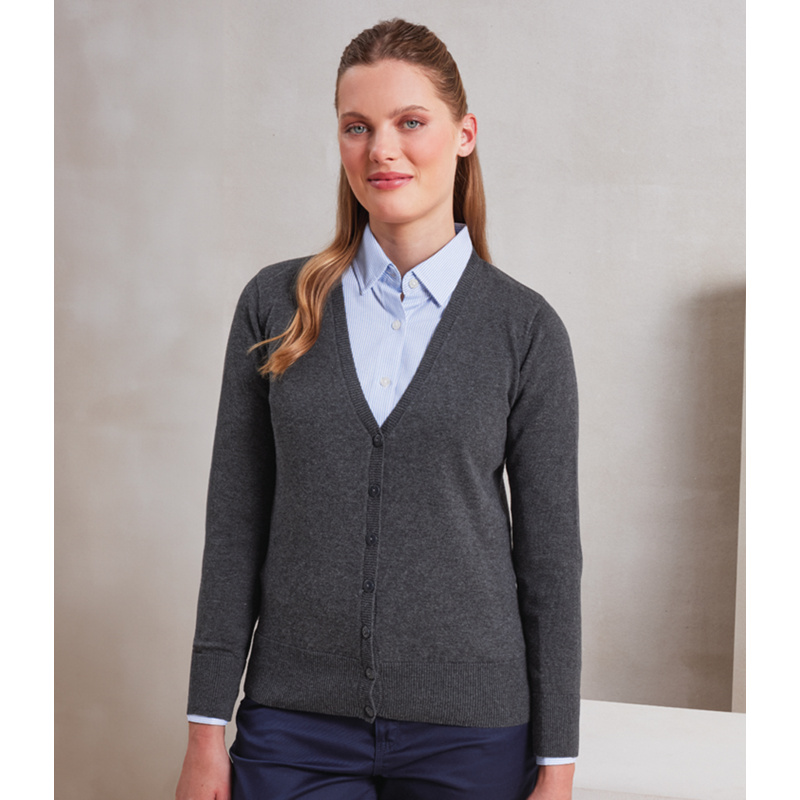 Premier Ladies Cotton Acrylic V Neck Cardigan Thumbnail