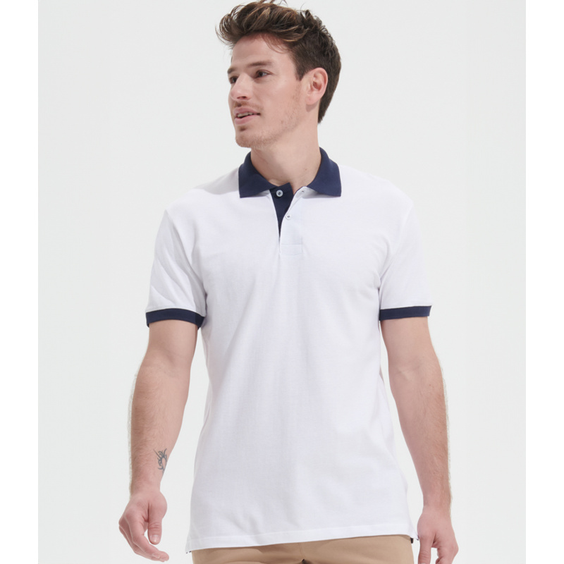 SOL'S Prince Contrast Cotton Piqué Polo Shirt Thumbnail