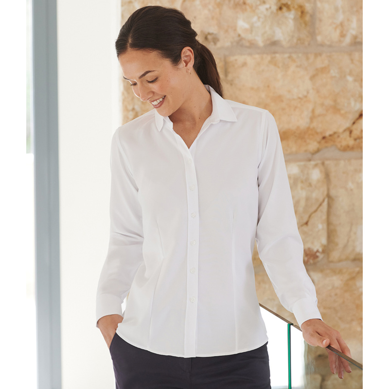 Henbury Ladies Long Sleeve Wicking Shirt Thumbnail