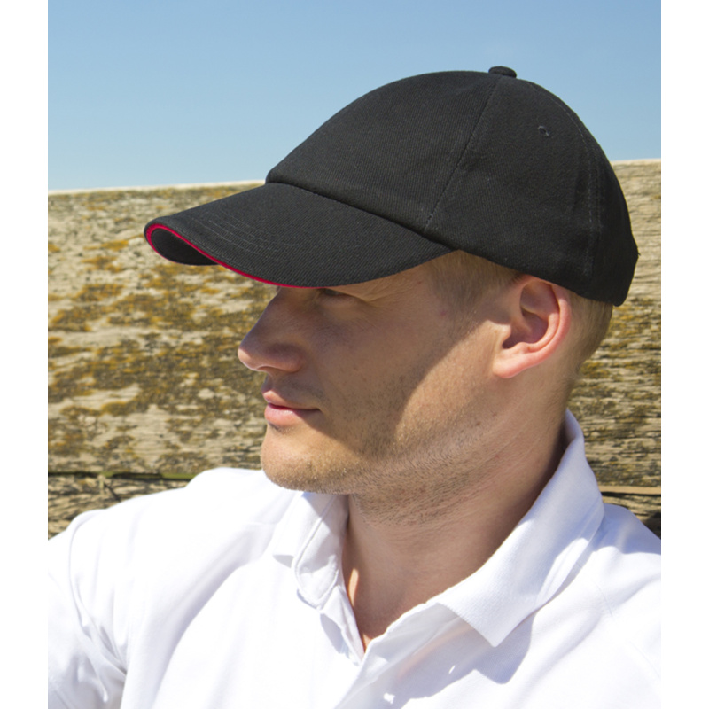 Result Low Profile Heavy Brushed Cotton Cap with Sandwich Peak Thumbnail