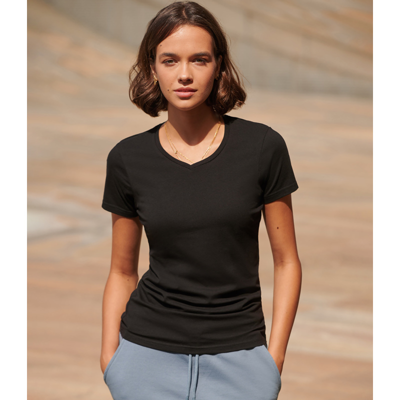 SF Clothing Ladies Feel Good Stretch V Neck T-Shirt Thumbnail