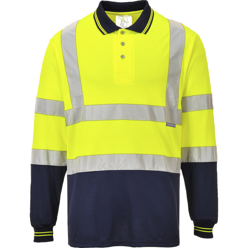 Two-tone long sleeve polo (S279) Thumbnail