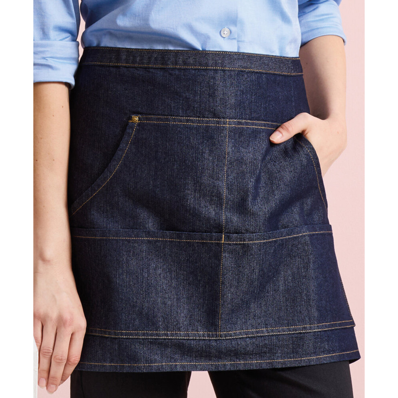 Jeans stitch denim waist apron Thumbnail