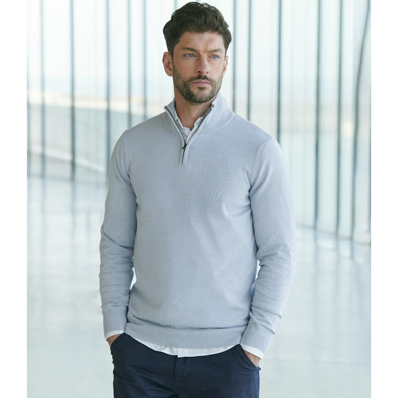 Henbury Zip Neck Sweater Thumbnail