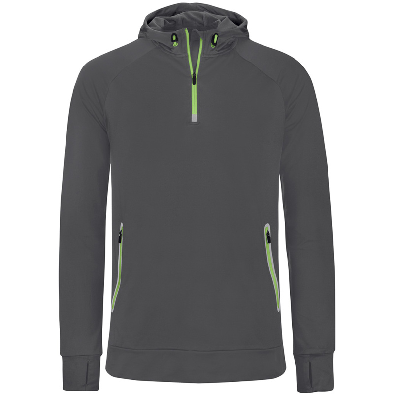 Proact Zip Neck Hooded Sweatshirt Thumbnail