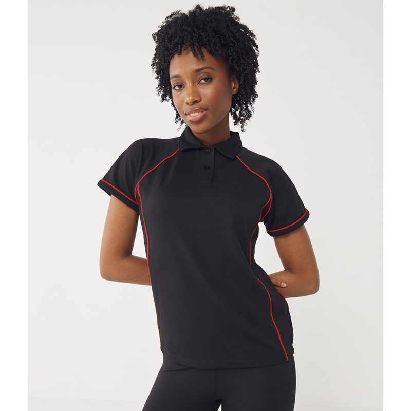 Finden + Hales Ladies Performance Piped Polo Shirt Thumbnail