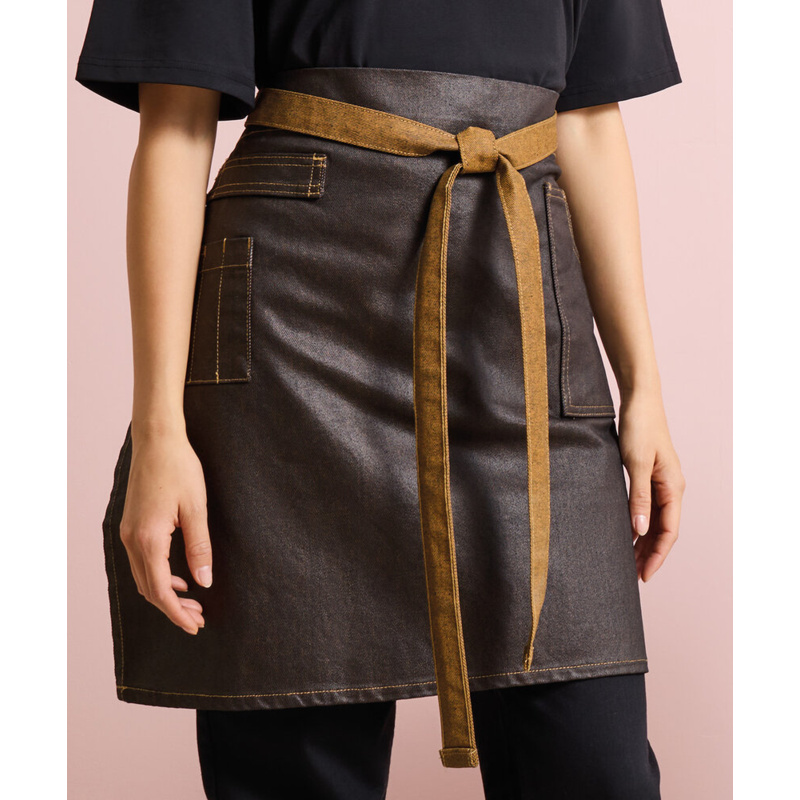 Division waxed-look denim waist apron Thumbnail