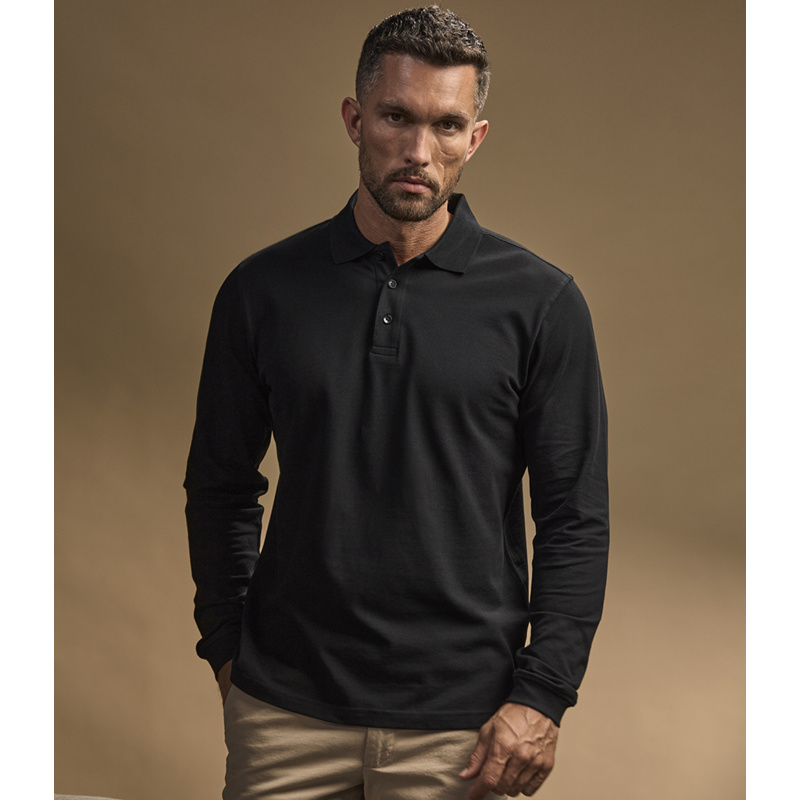 Tee Jays Luxury Stretch Long Sleeve Polo Shirt Thumbnail
