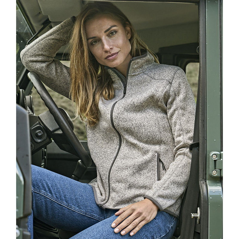 Tee Jays Ladies Knitted Outdoor Fleece Jacket Thumbnail