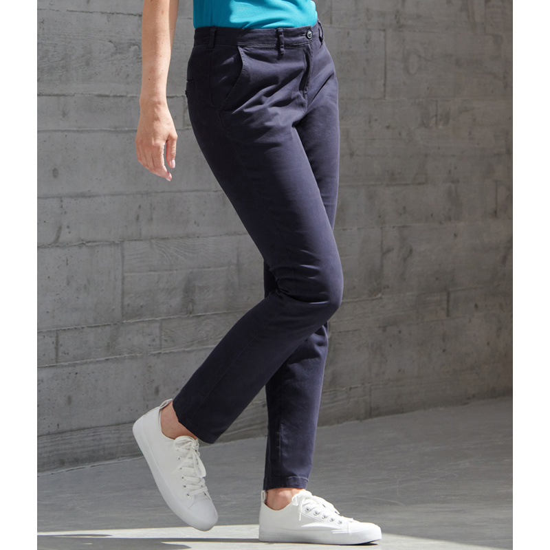 Henbury Ladies Stretch Chino Trousers Thumbnail