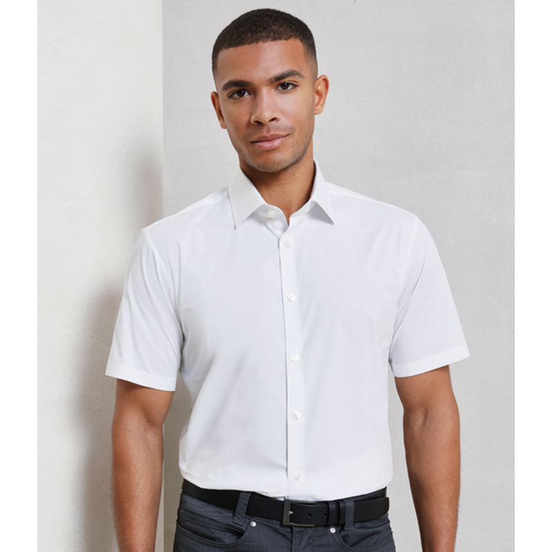 Premier Short Sleeve Stretch Fit Poplin Shirt Thumbnail