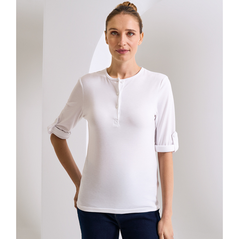 Premier Ladies Long John Roll Sleeve T-Shirt Thumbnail