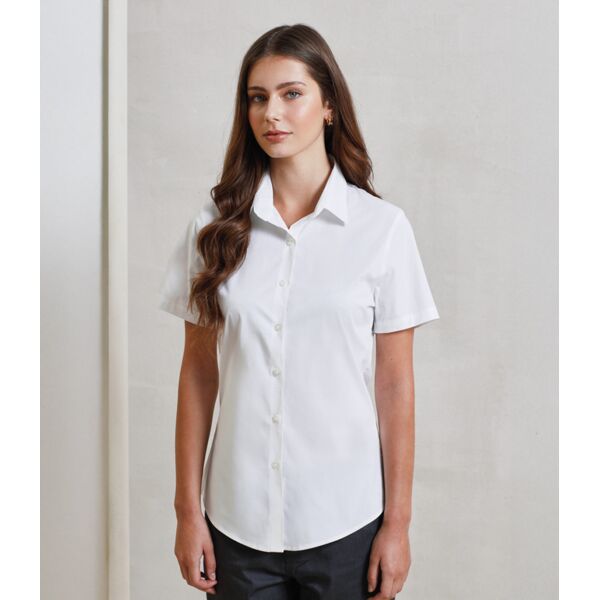 Premier Ladies Short Sleeve Stretch Fit Poplin Shirt Thumbnail