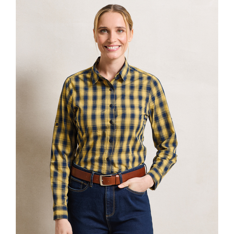 Premier Ladies Mulligan Check Long Sleeve Shirt Thumbnail