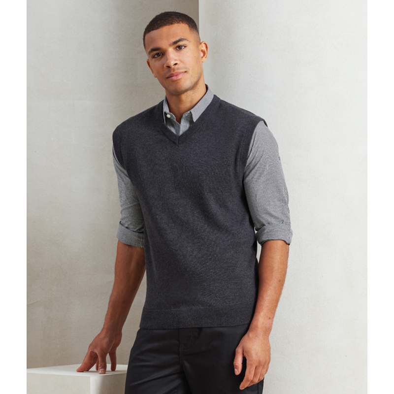 Premier Sleeveless Cotton Acrylic V Neck Sweater Thumbnail